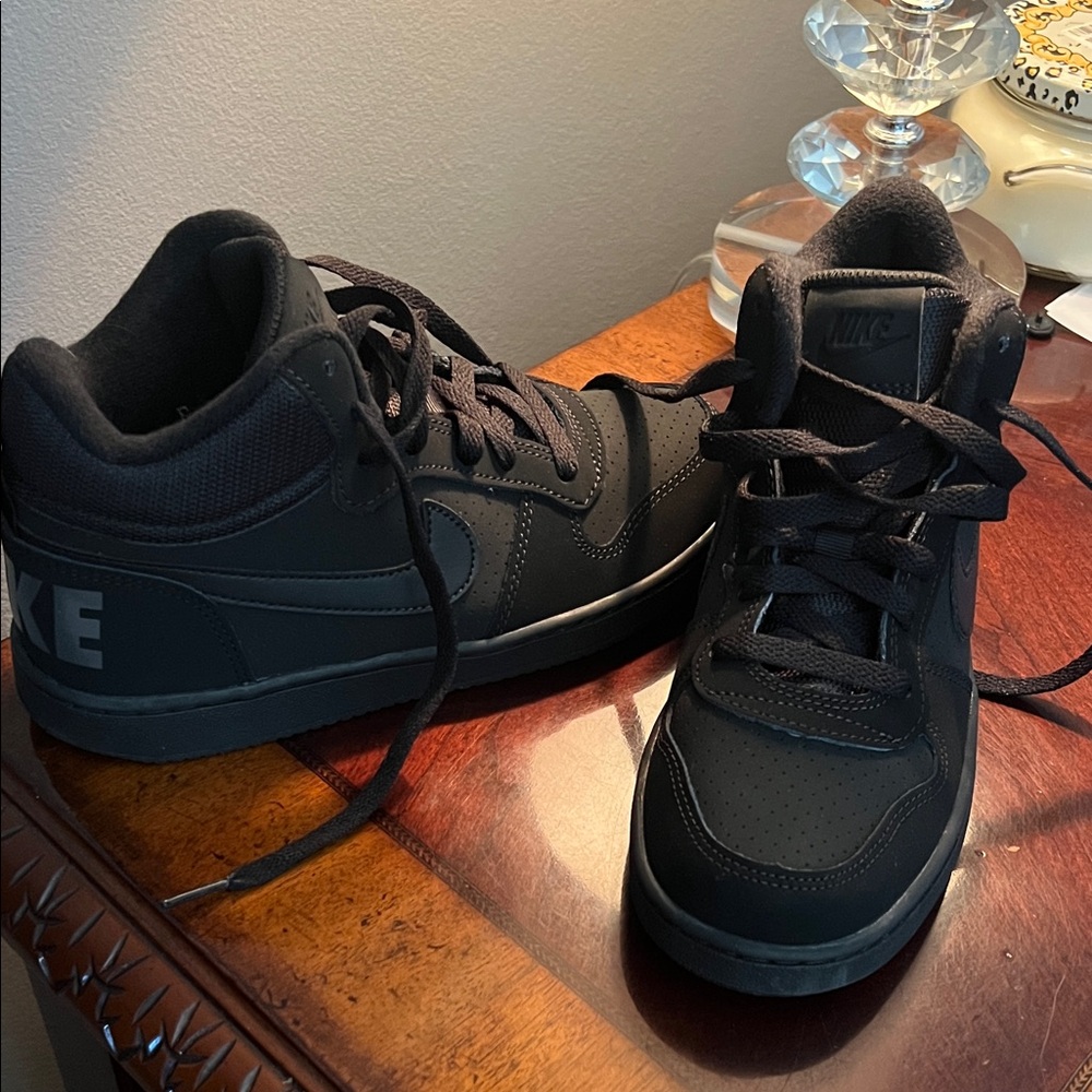 Nike Boys All-Black High-Top Sneakers